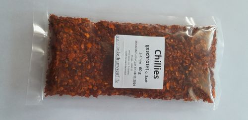 Chili geschrotet mit Saat scharf  60gr